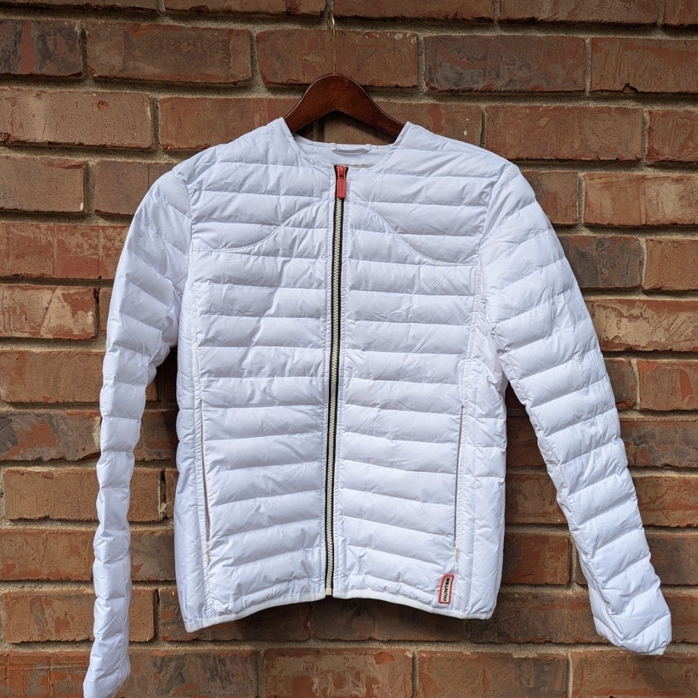 Hunter White Quilted Puffer Jacket
